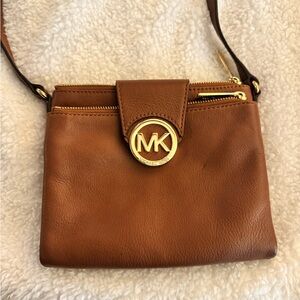 Michael Kors Tan Crossbody Bag with Gold Accents